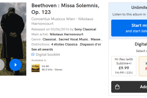 【Qobuz】 Beethoven : Missa Solemnis, Op. 123